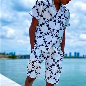 Flex on X polyester short set